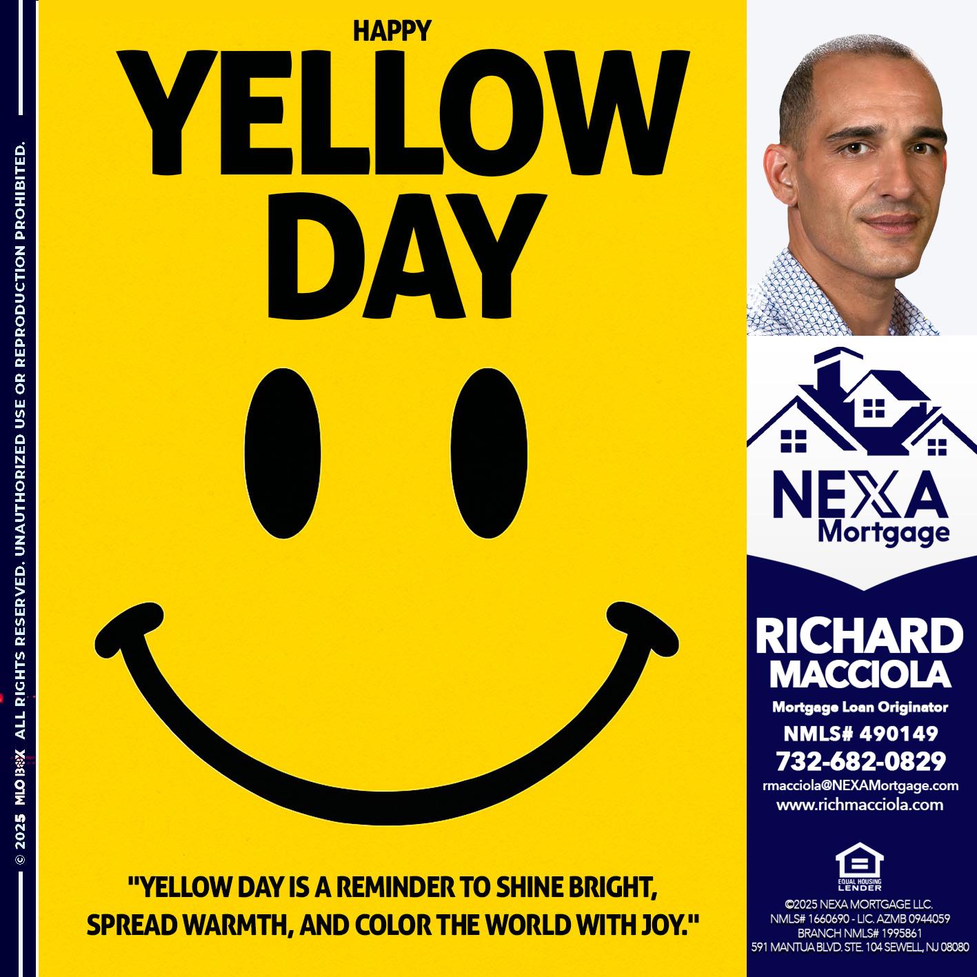 YELLOW DAY - Richard Macciola -Mortgage Loan Originator