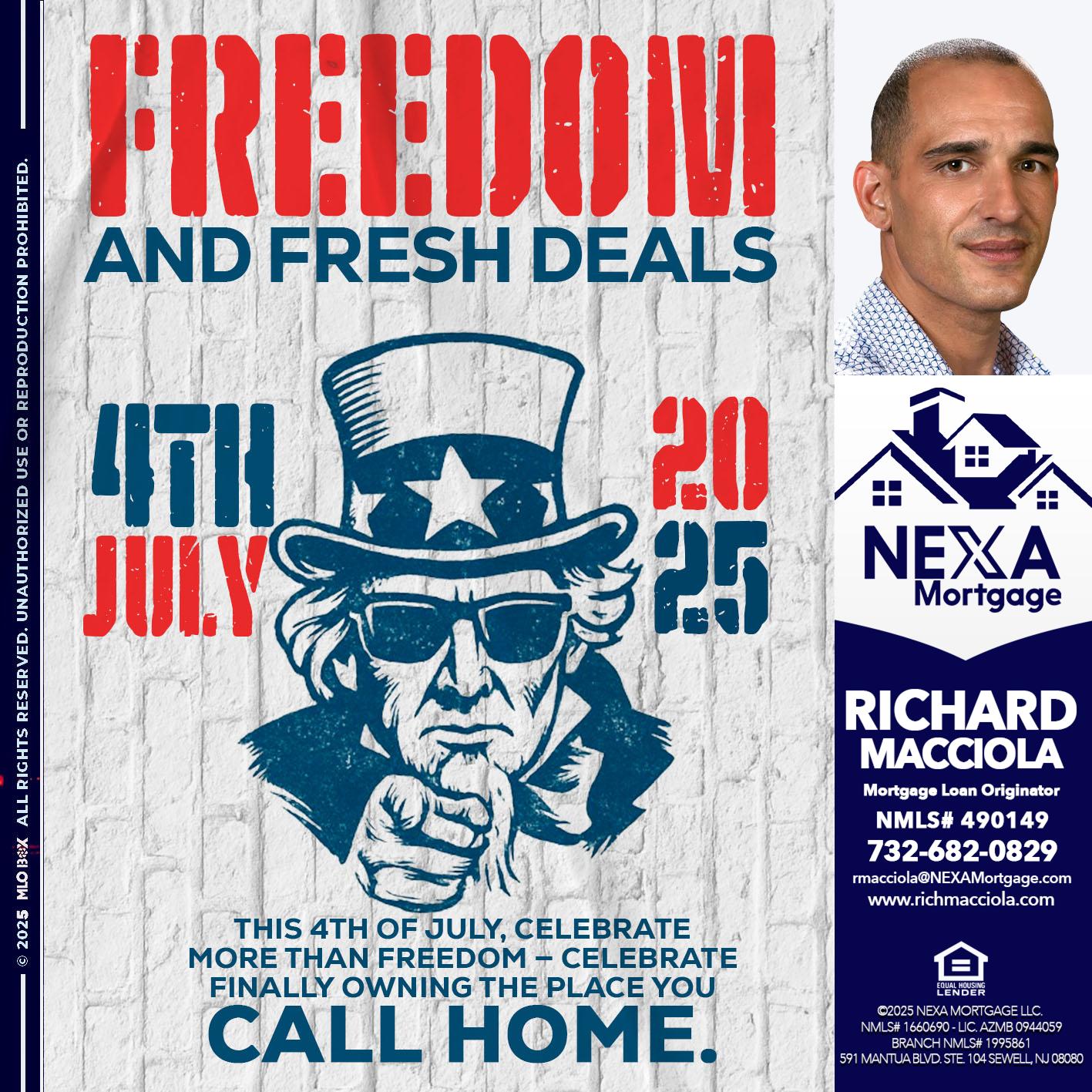 FREEDOM - Richard Macciola -Mortgage Loan Originator