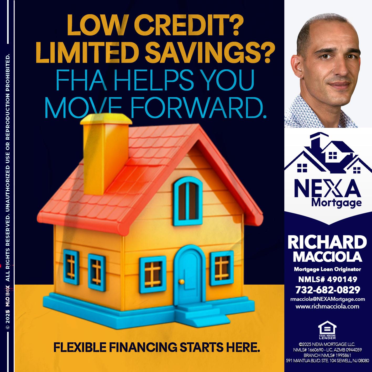 LOW CREDIT? - Richard Macciola -Mortgage Loan Originator