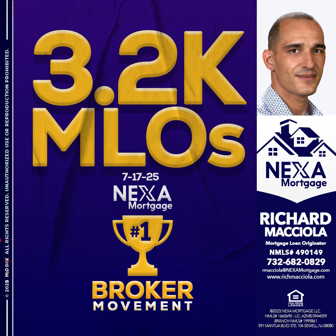 3.2K MLOs - Richard Macciola -Mortgage Loan Originator