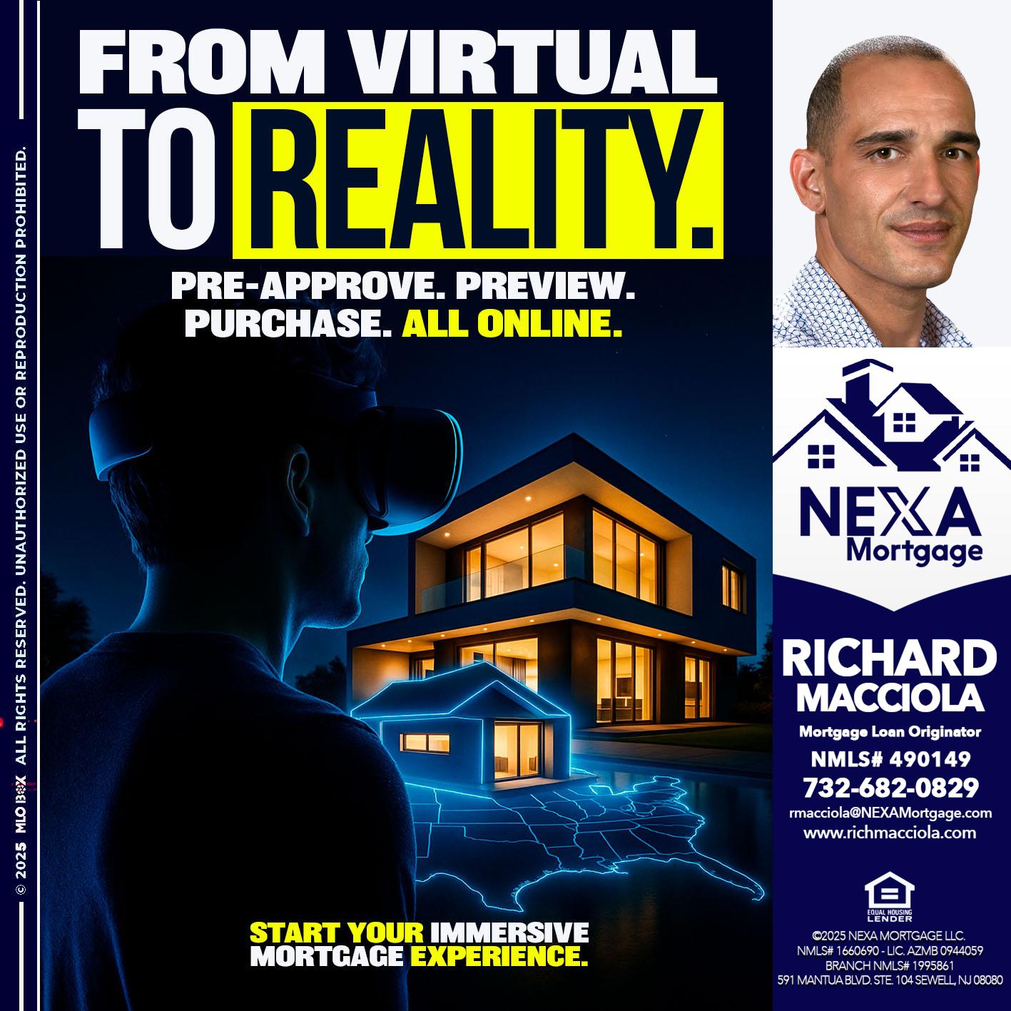 FROM VIRTUAL - Richard Macciola -Mortgage Loan Originator