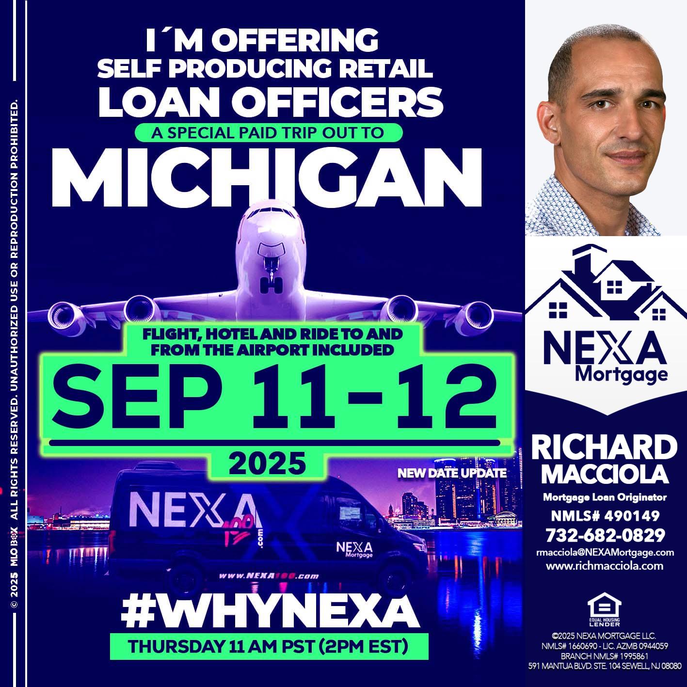 michigan sep 11-12 - Richard Macciola -Mortgage Loan Originator