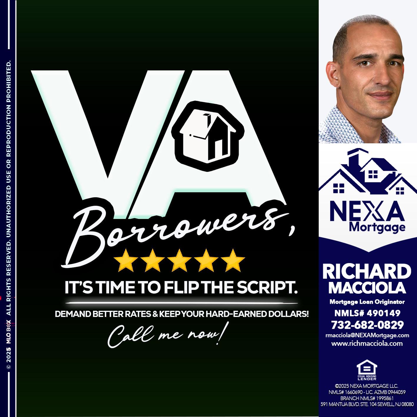 VA BORROWERS - Richard Macciola -Mortgage Loan Originator