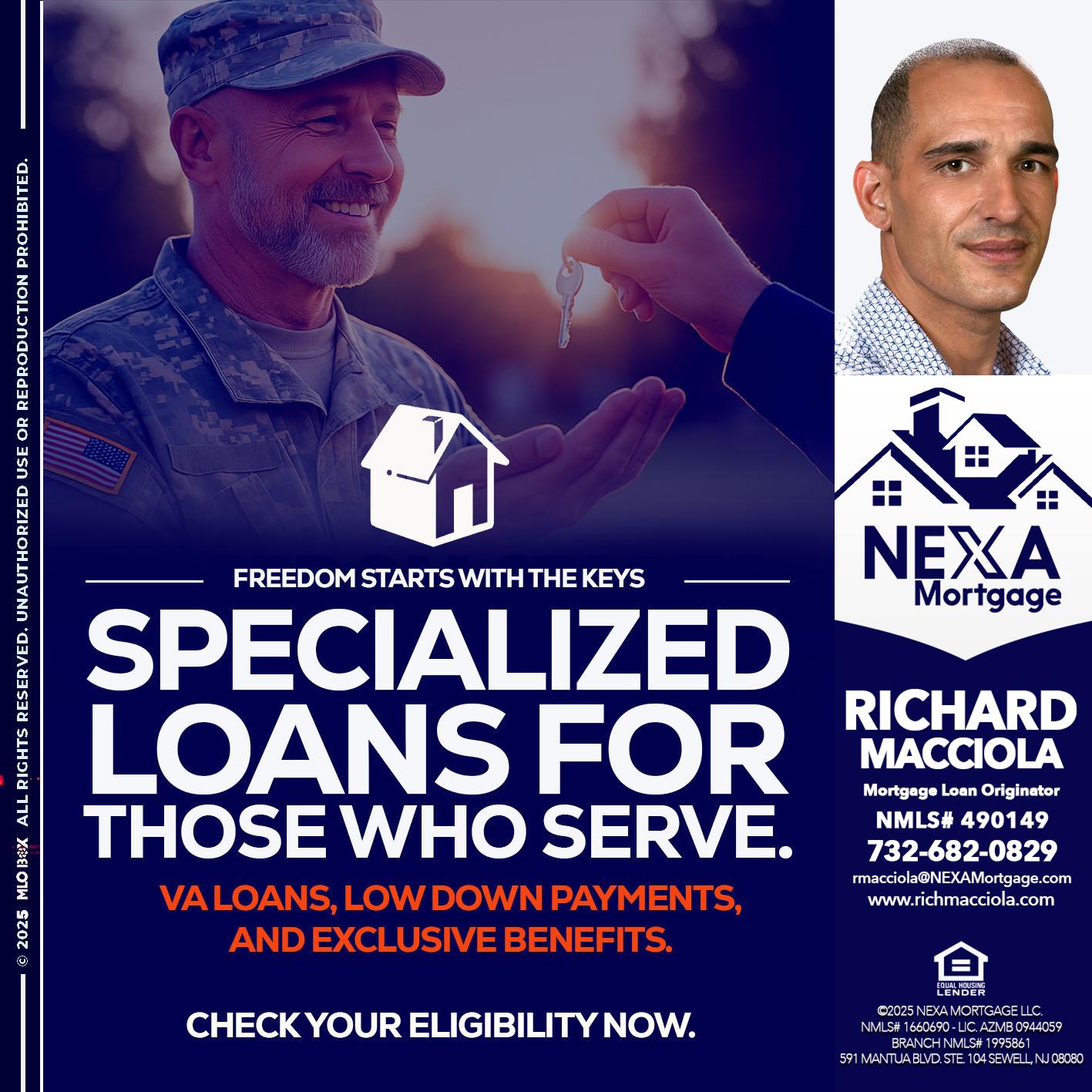 SPECIALIZED LOANS - Richard Macciola -Mortgage Loan Originator
