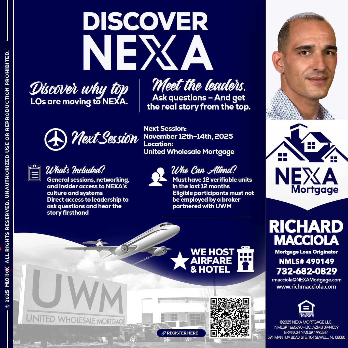 DISCOVER NEXA - Richard Macciola -Mortgage Loan Originator