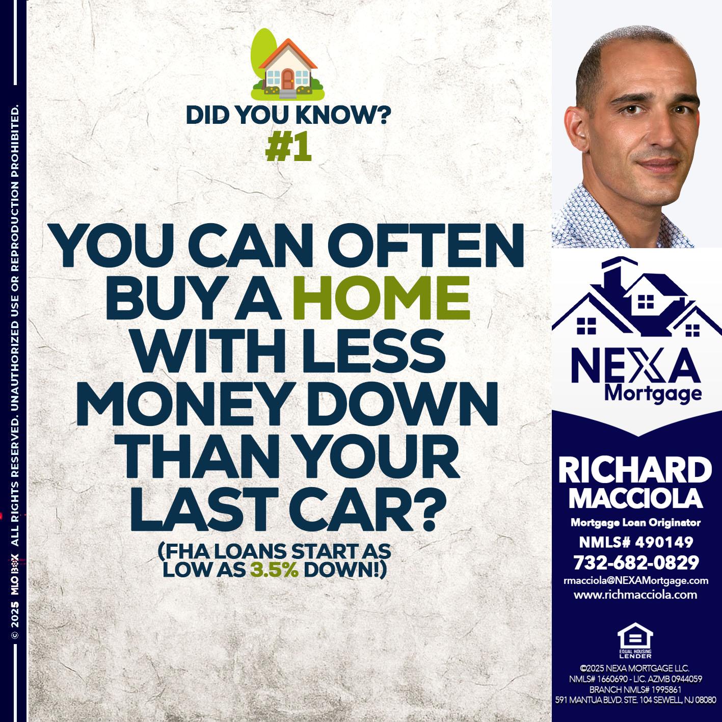 DID YOU KNOW #1 - Richard Macciola -Mortgage Loan Originator