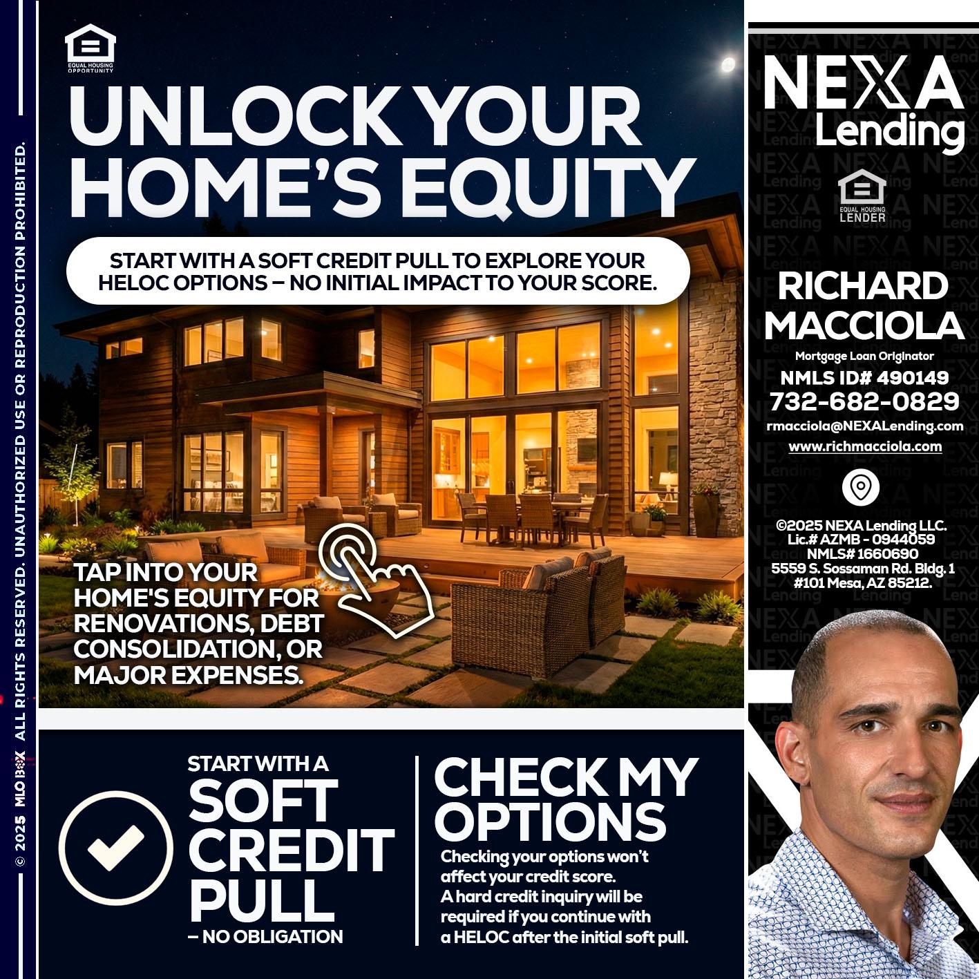 UNLOCK YOUR HOMES - Richard Macciola -Mortgage Loan Originator