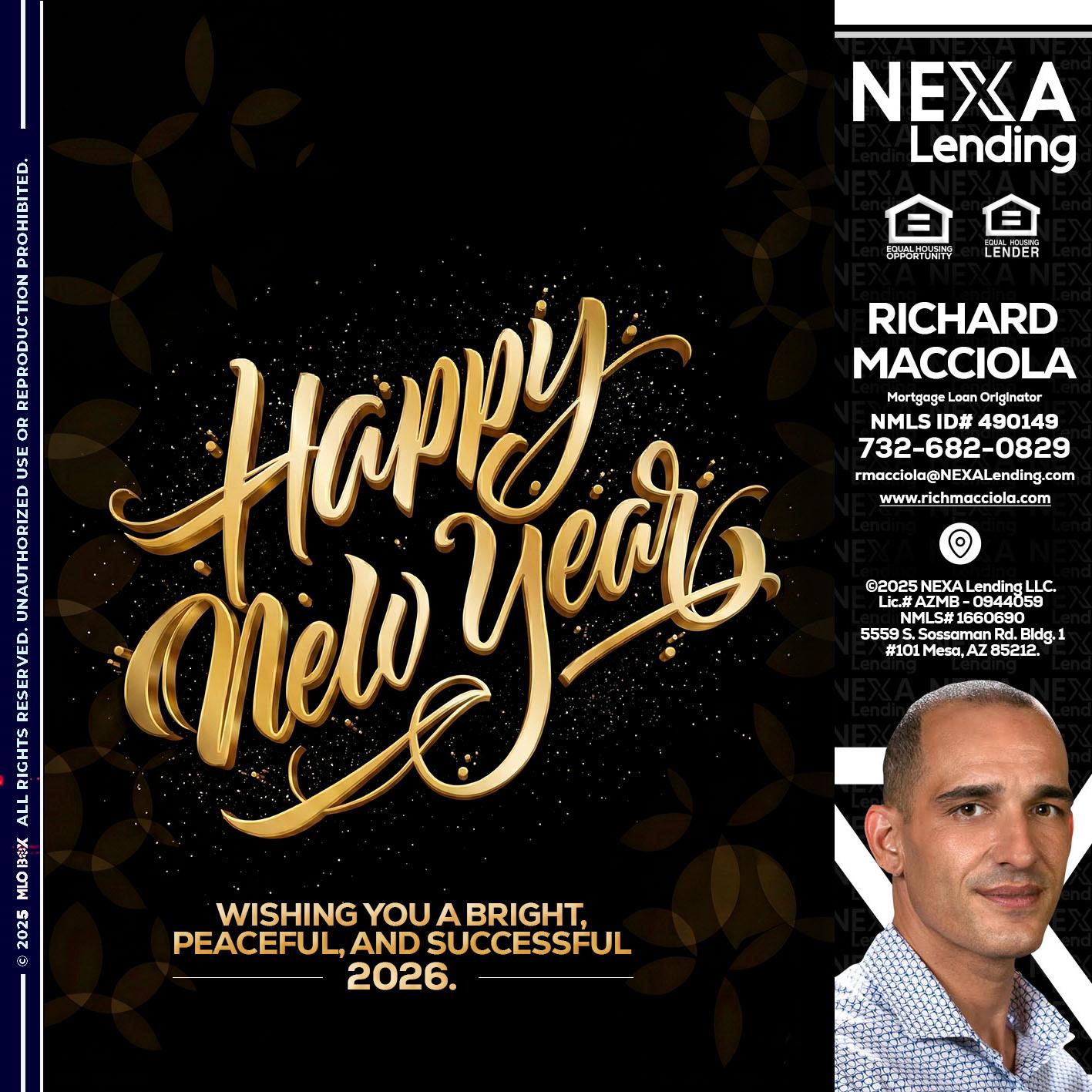 HAPPY NEW YEAR - Richard Macciola -Mortgage Loan Originator