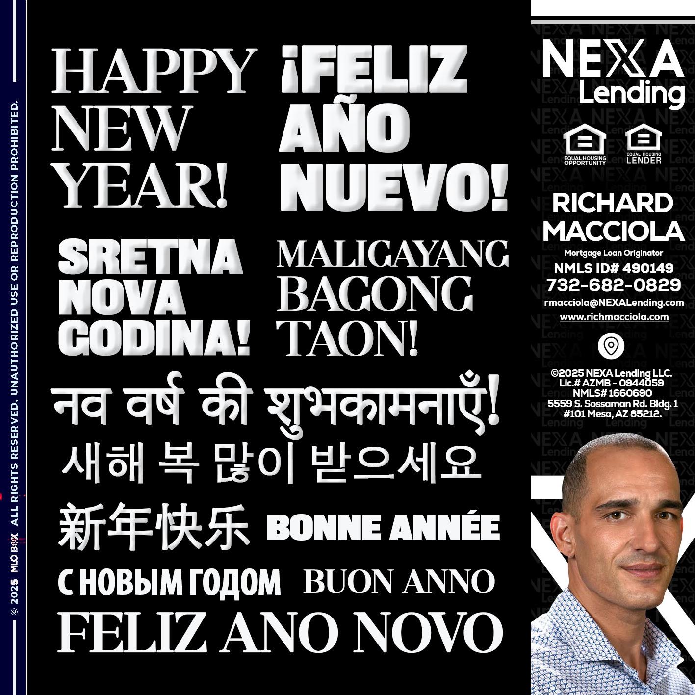 HAPPY NEW YEAR - Richard Macciola -Mortgage Loan Originator