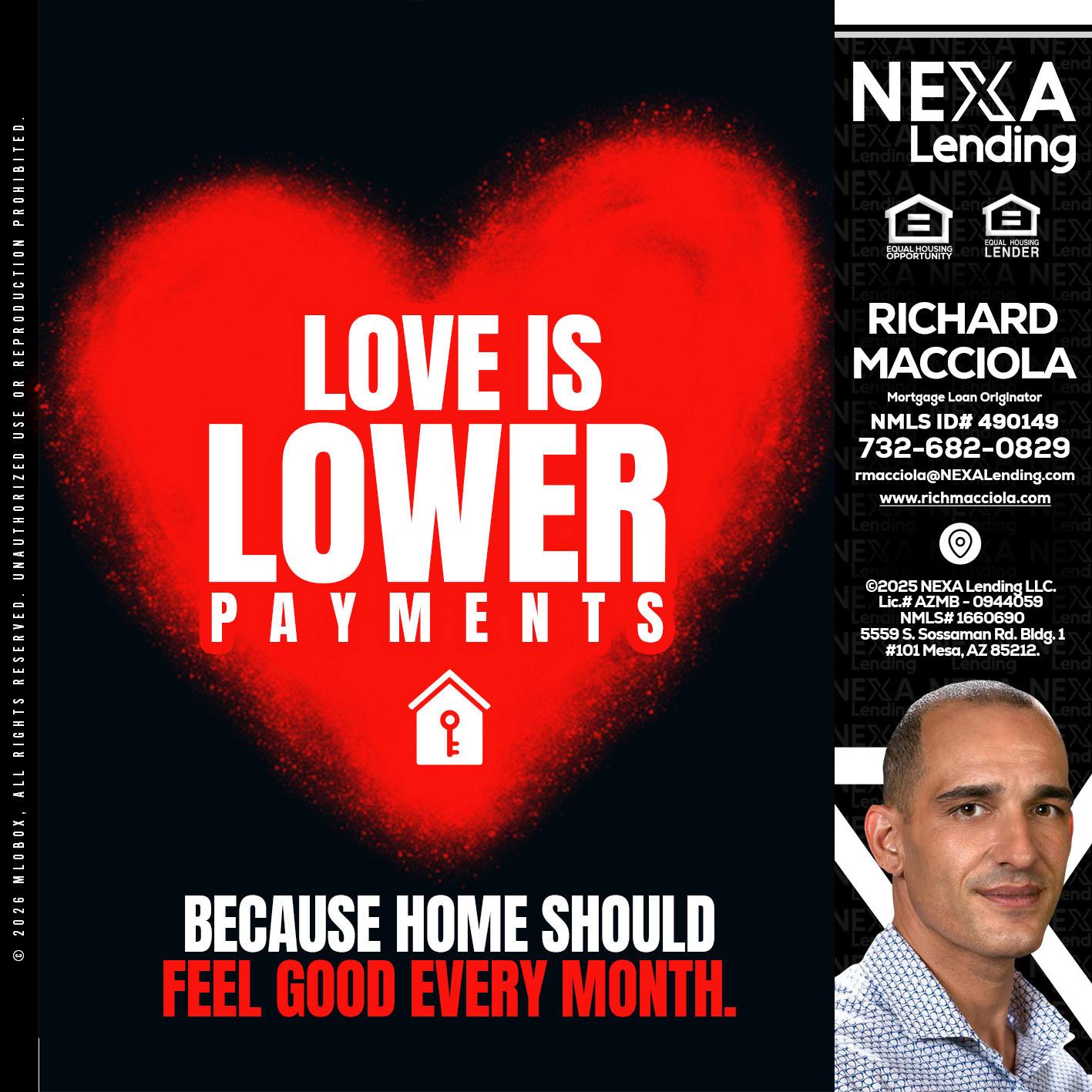 LOVE IS LOWER - Richard Macciola -Mortgage Loan Originator