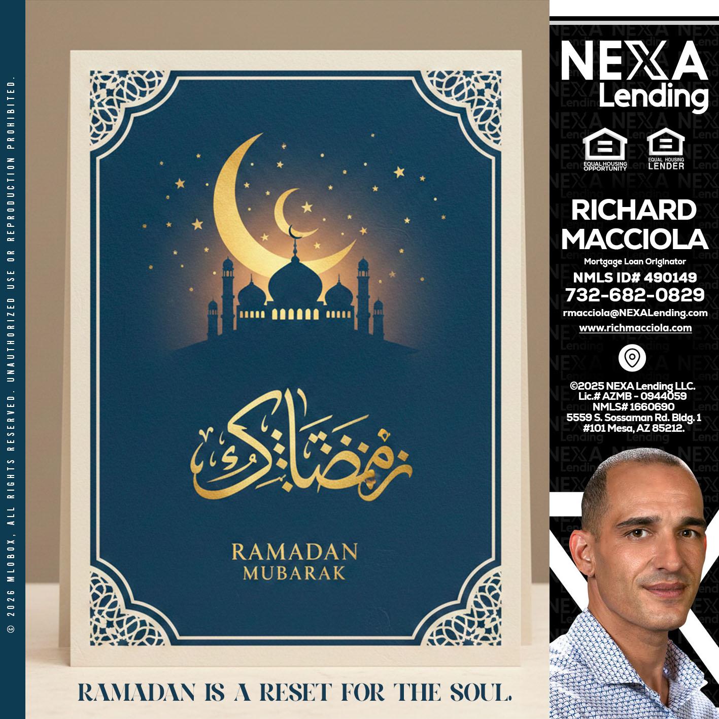 HAPPY RAMADAN - Richard Macciola -Mortgage Loan Originator