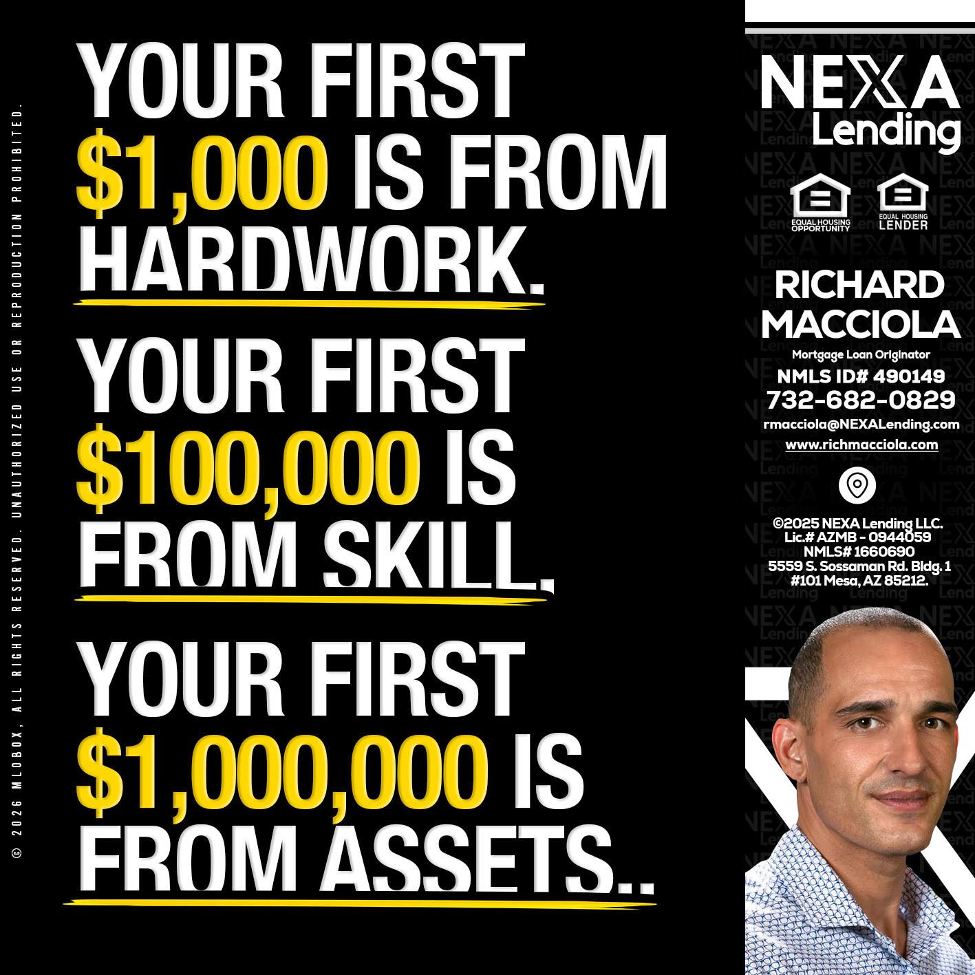 YOUR FIRST $1000 - Richard Macciola -Mortgage Loan Originator