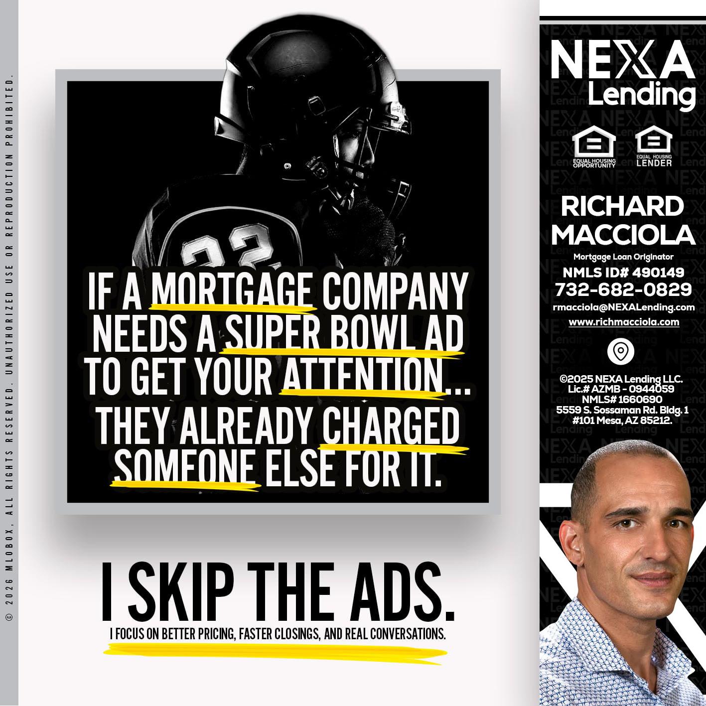 if a mortgage ad - Richard Macciola -Mortgage Loan Originator