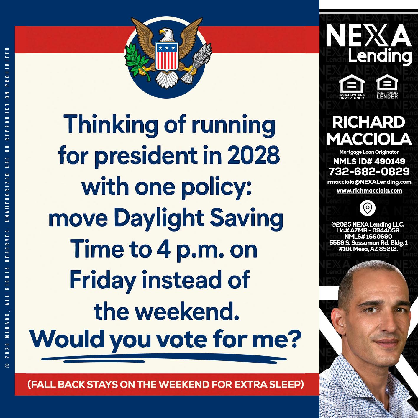 THINKING OF RUNING - Richard Macciola -Mortgage Loan Originator