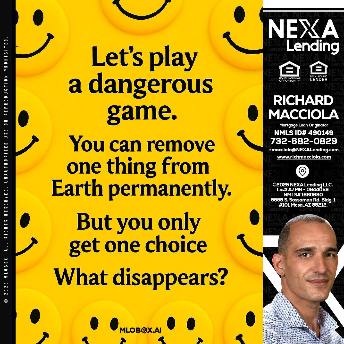 LETS PLAY - Richard Macciola -Mortgage Loan Originator