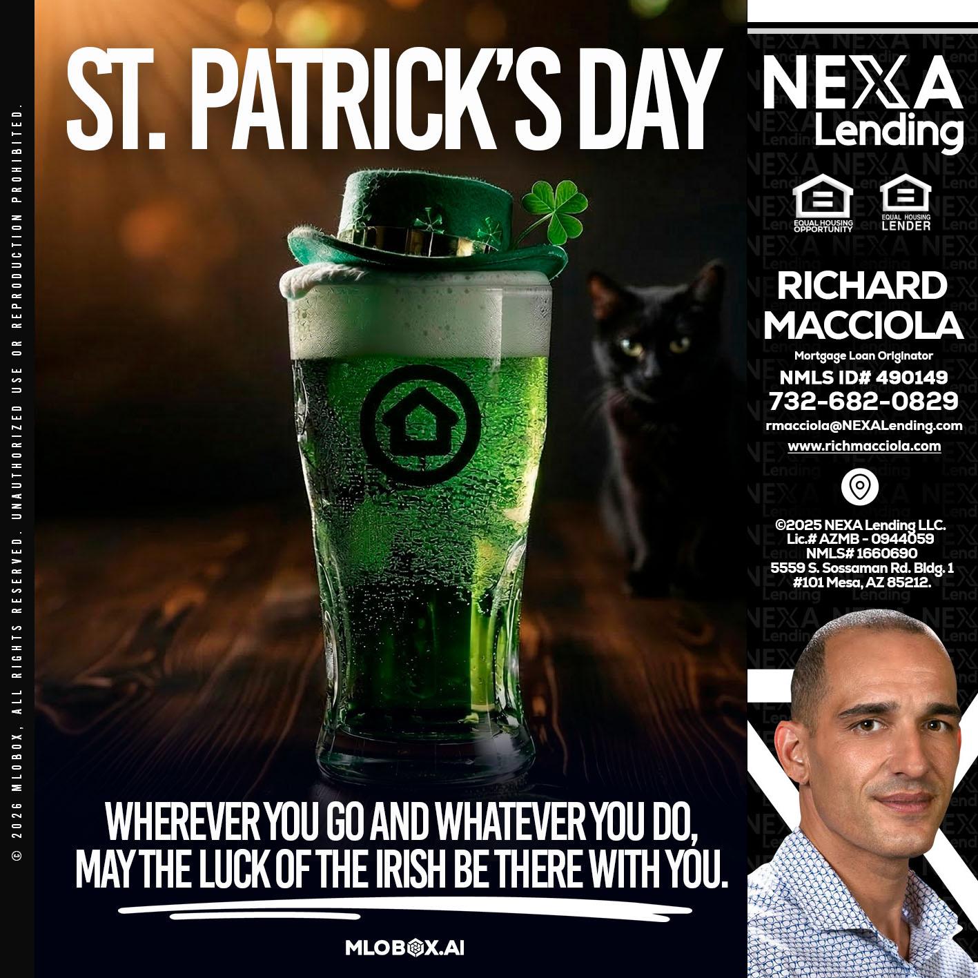 st. Patricks day - Richard Macciola -Mortgage Loan Originator