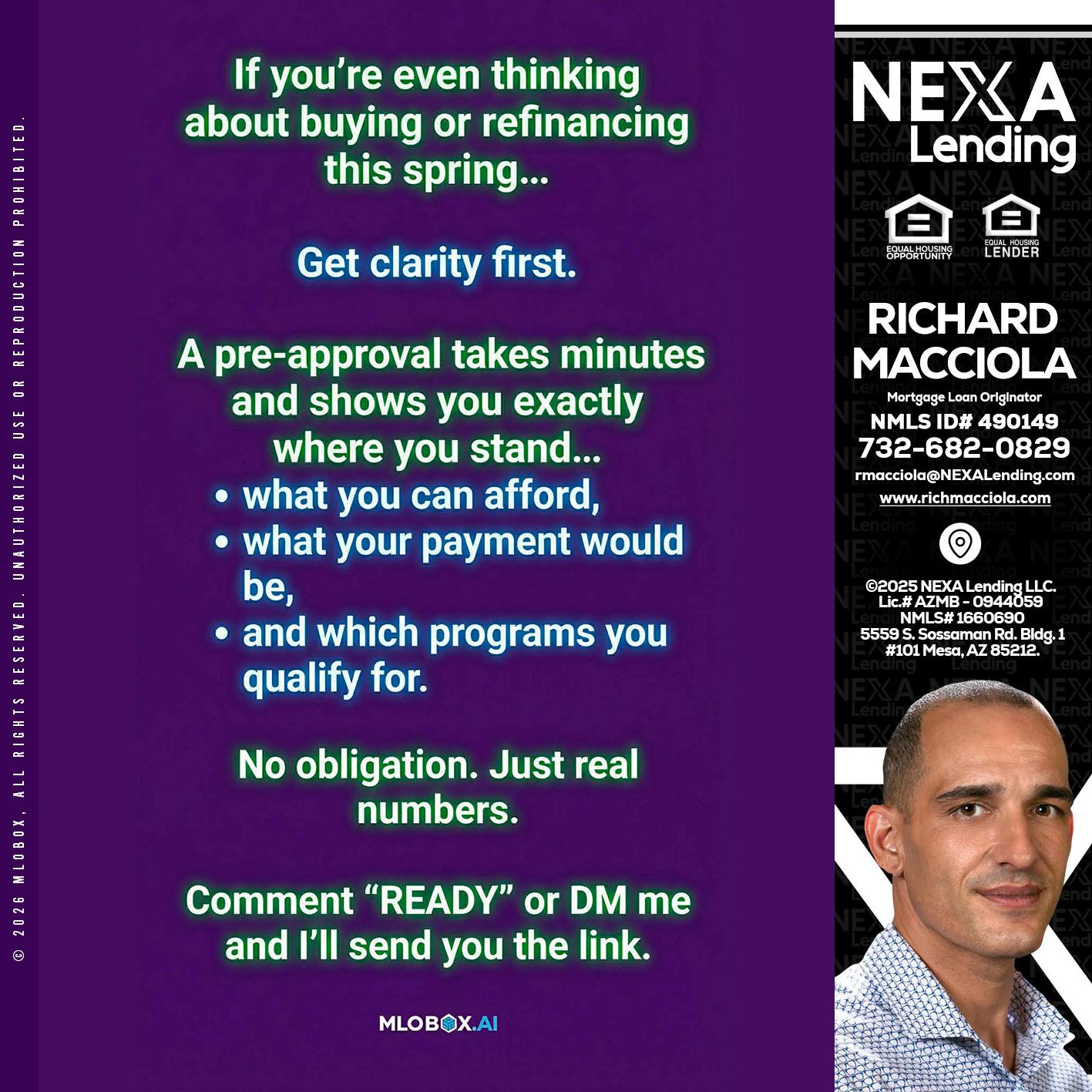 IF YOU THINKING - Richard Macciola -Mortgage Loan Originator