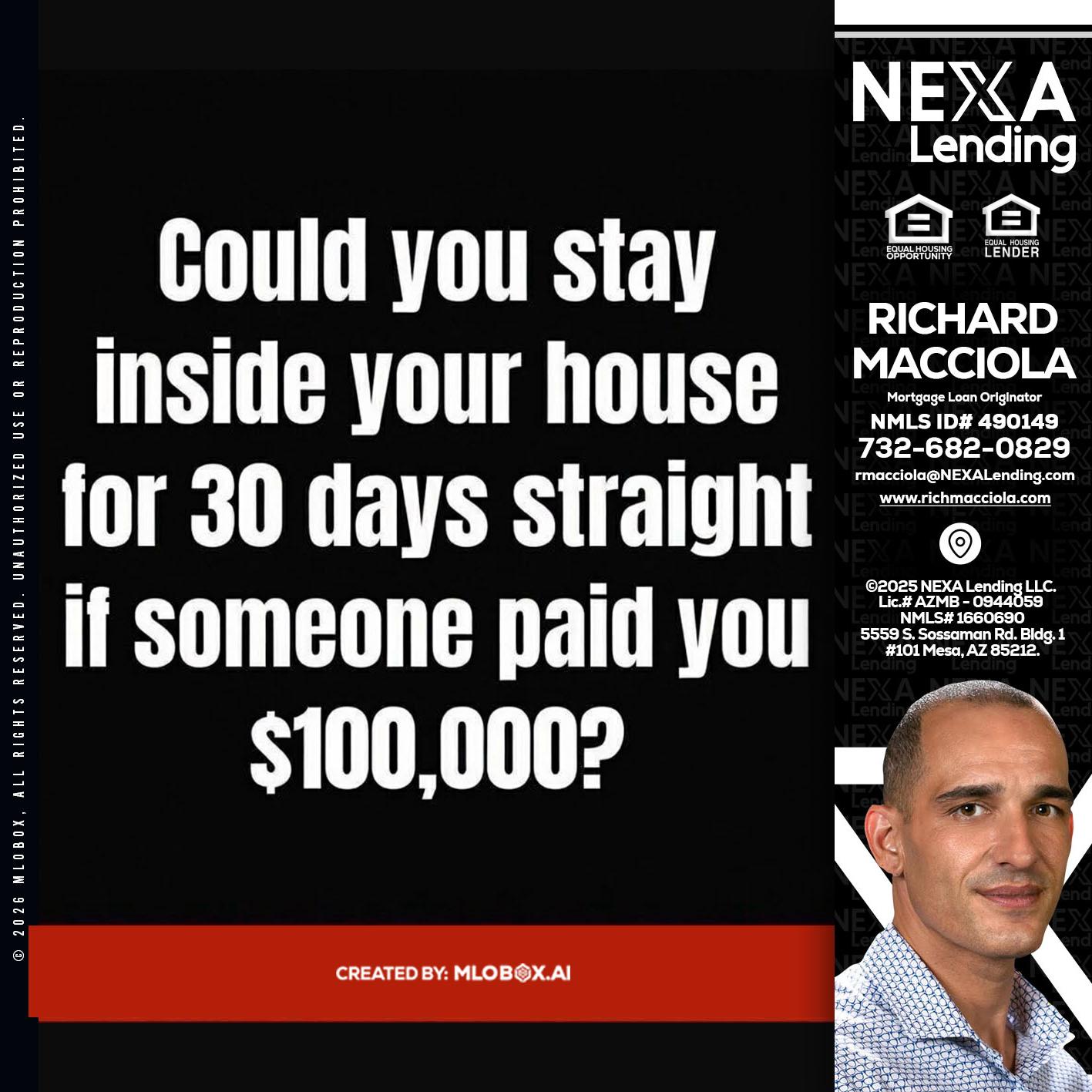 COULD YOU STAY - Richard Macciola -Mortgage Loan Originator