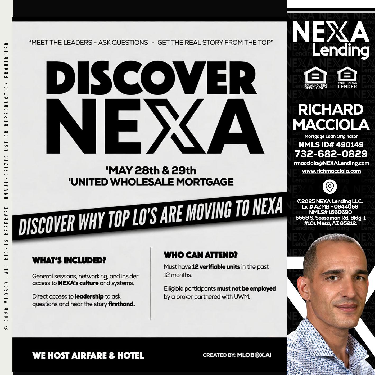 DISCOVER NEXA - Richard Macciola -Mortgage Loan Originator