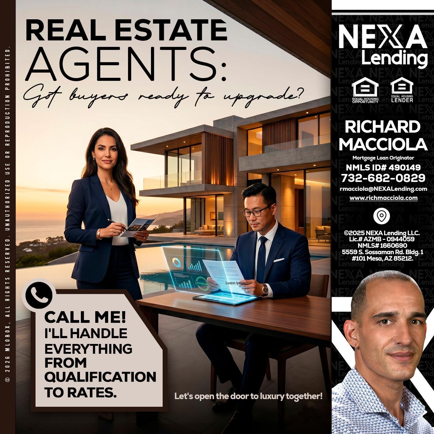 REAL ESTATE AGENTS - Richard Macciola -Mortgage Loan Originator