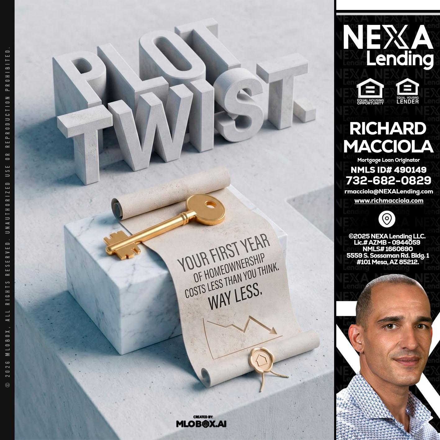 PLOT TWIST - Richard Macciola -Mortgage Loan Originator
