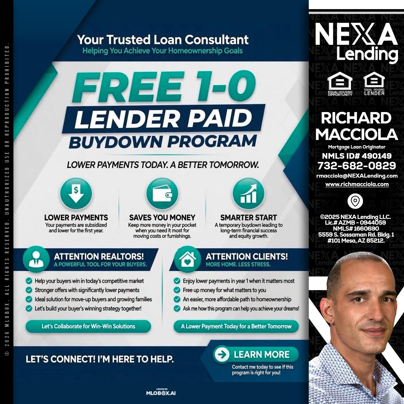 FREE 1-0 - Richard Macciola -Mortgage Loan Originator