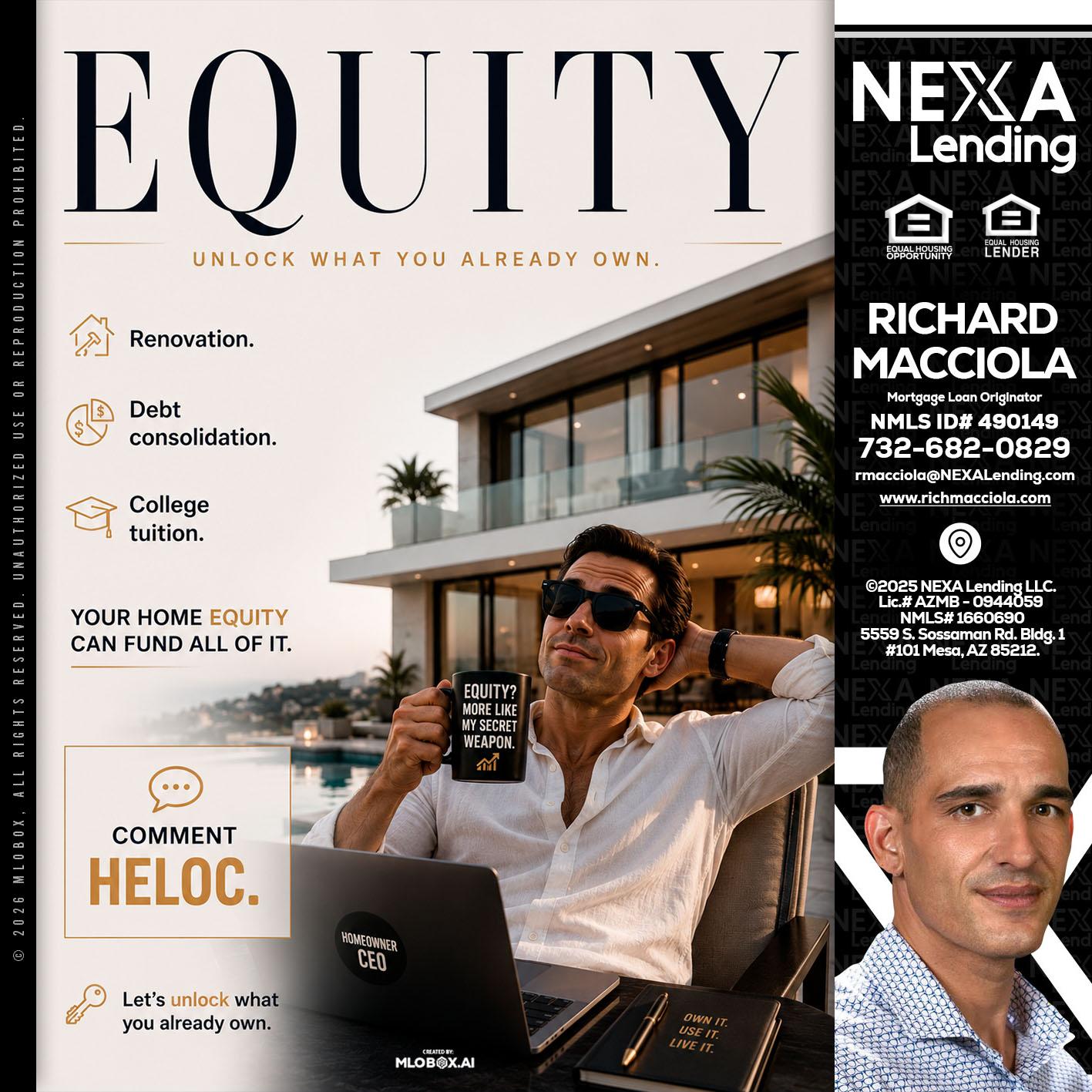 EQUITY - Richard Macciola -Mortgage Loan Originator