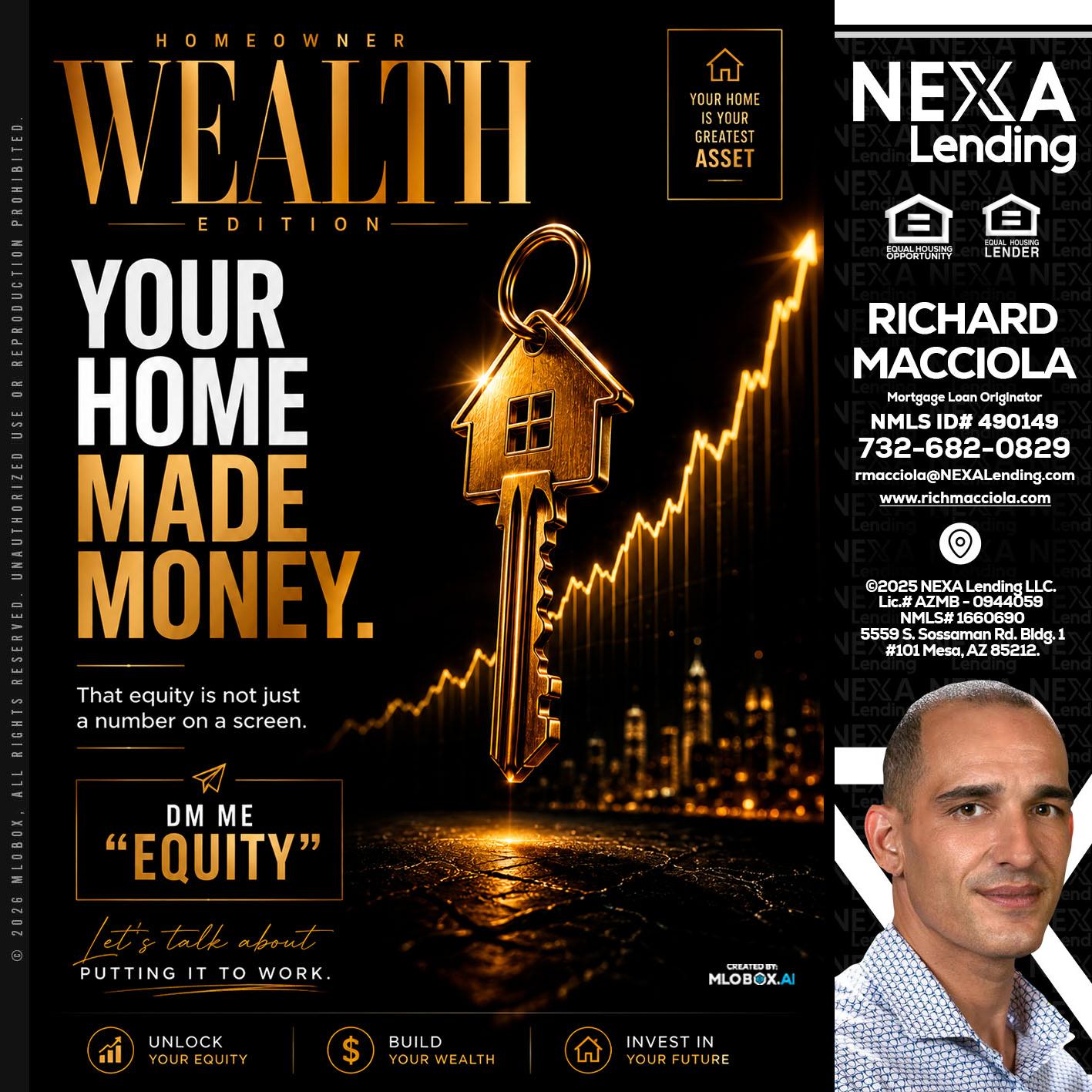 YOUR HOME MADE - Richard Macciola -Mortgage Loan Originator