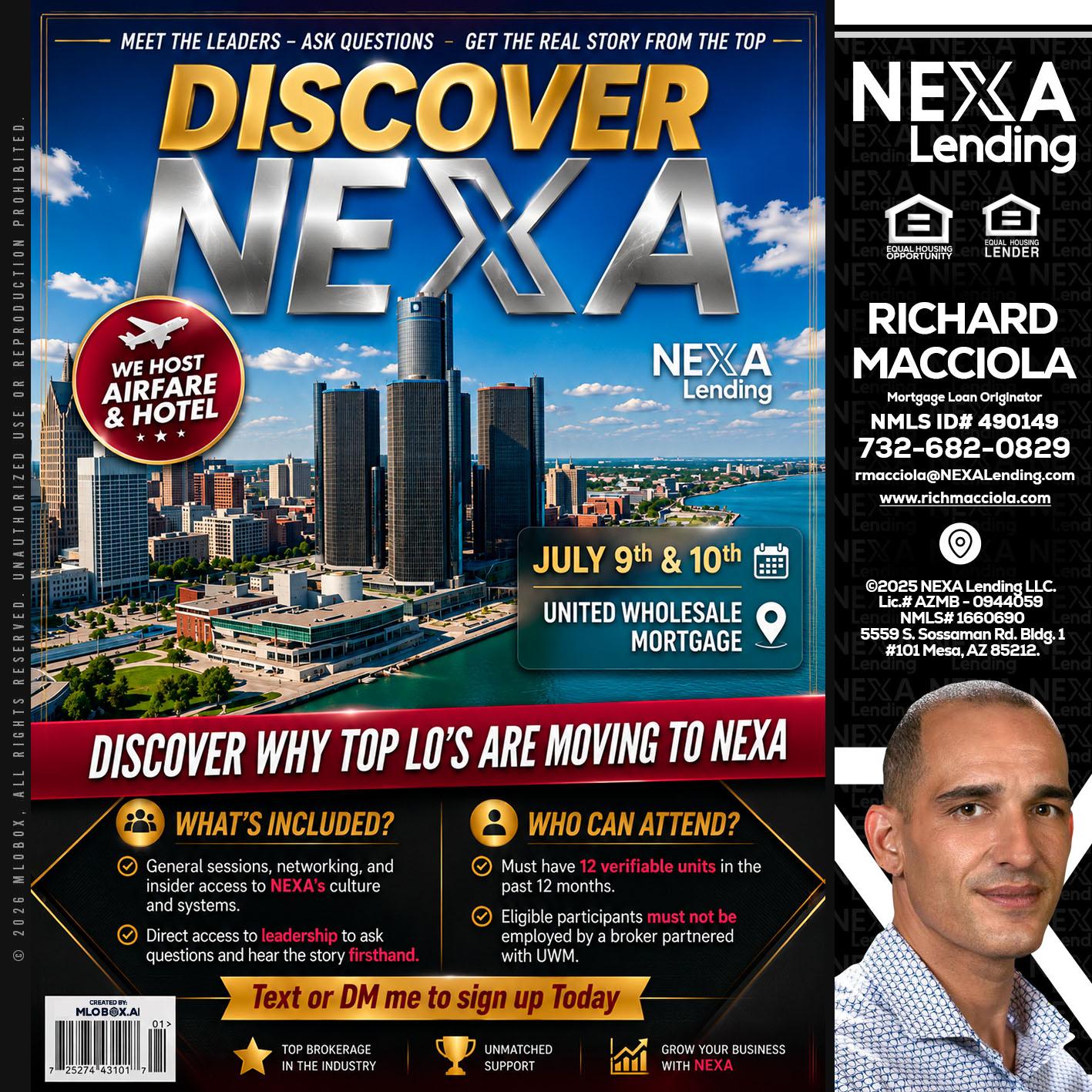 DISCOVER NEXA - Richard Macciola -Mortgage Loan Originator
