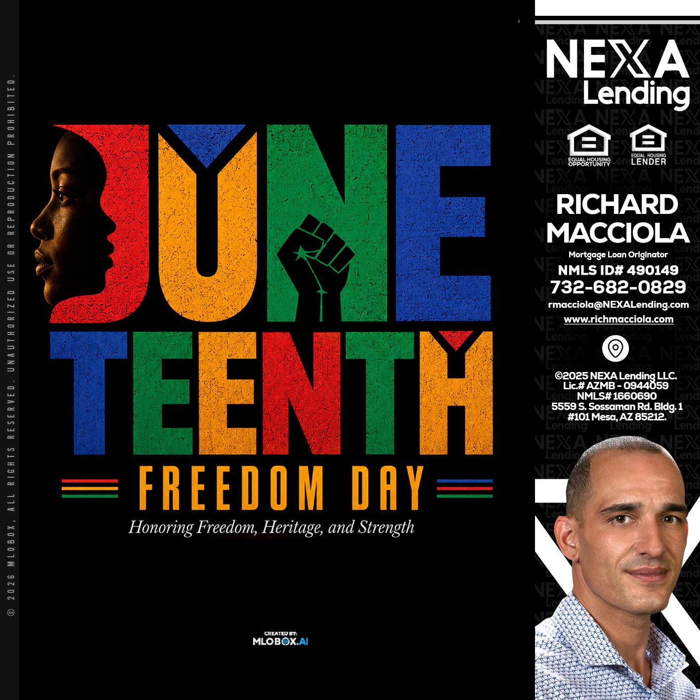 Juneteenth - Richard Macciola -Mortgage Loan Originator