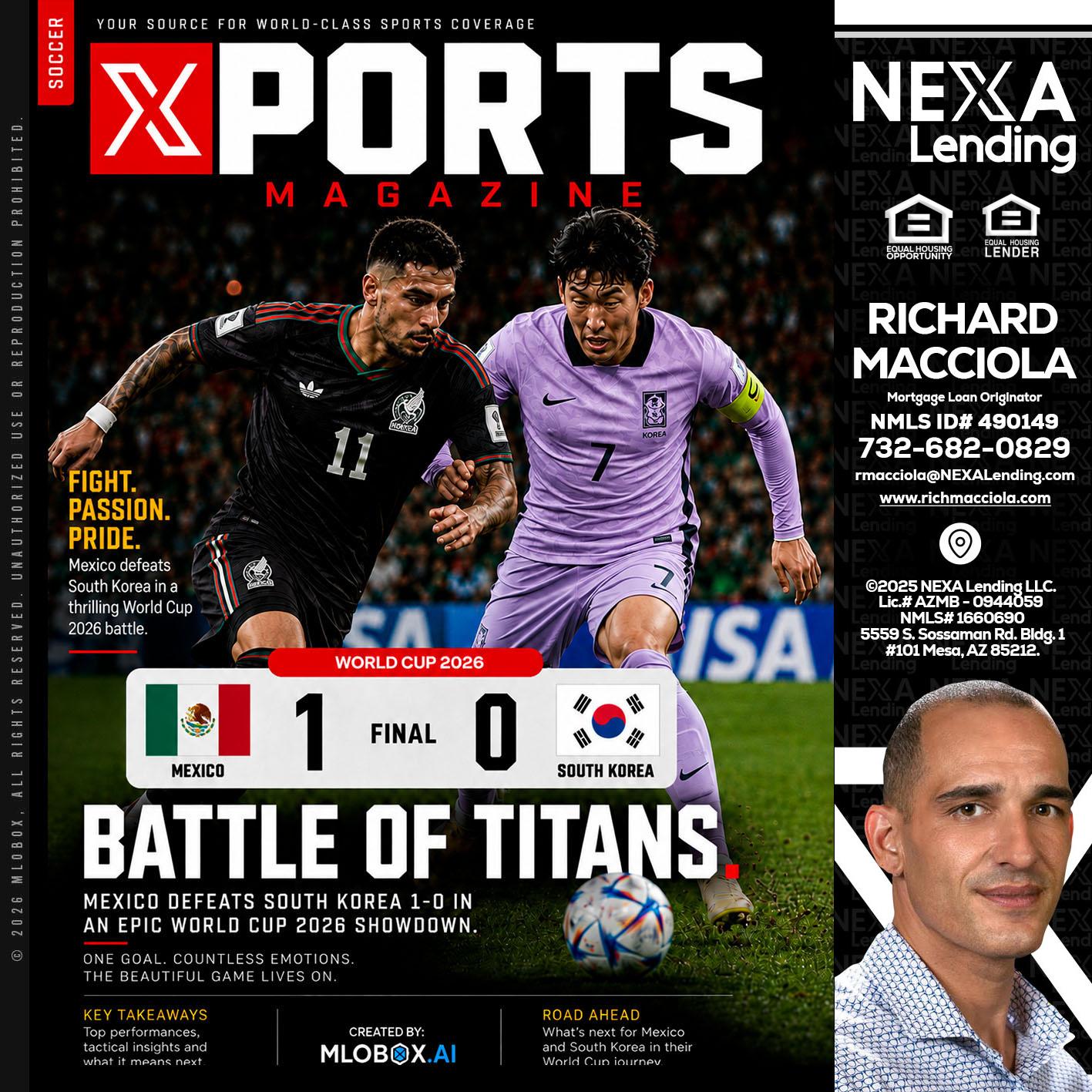 XPORTS MAGAZINE - Richard Macciola -Mortgage Loan Originator