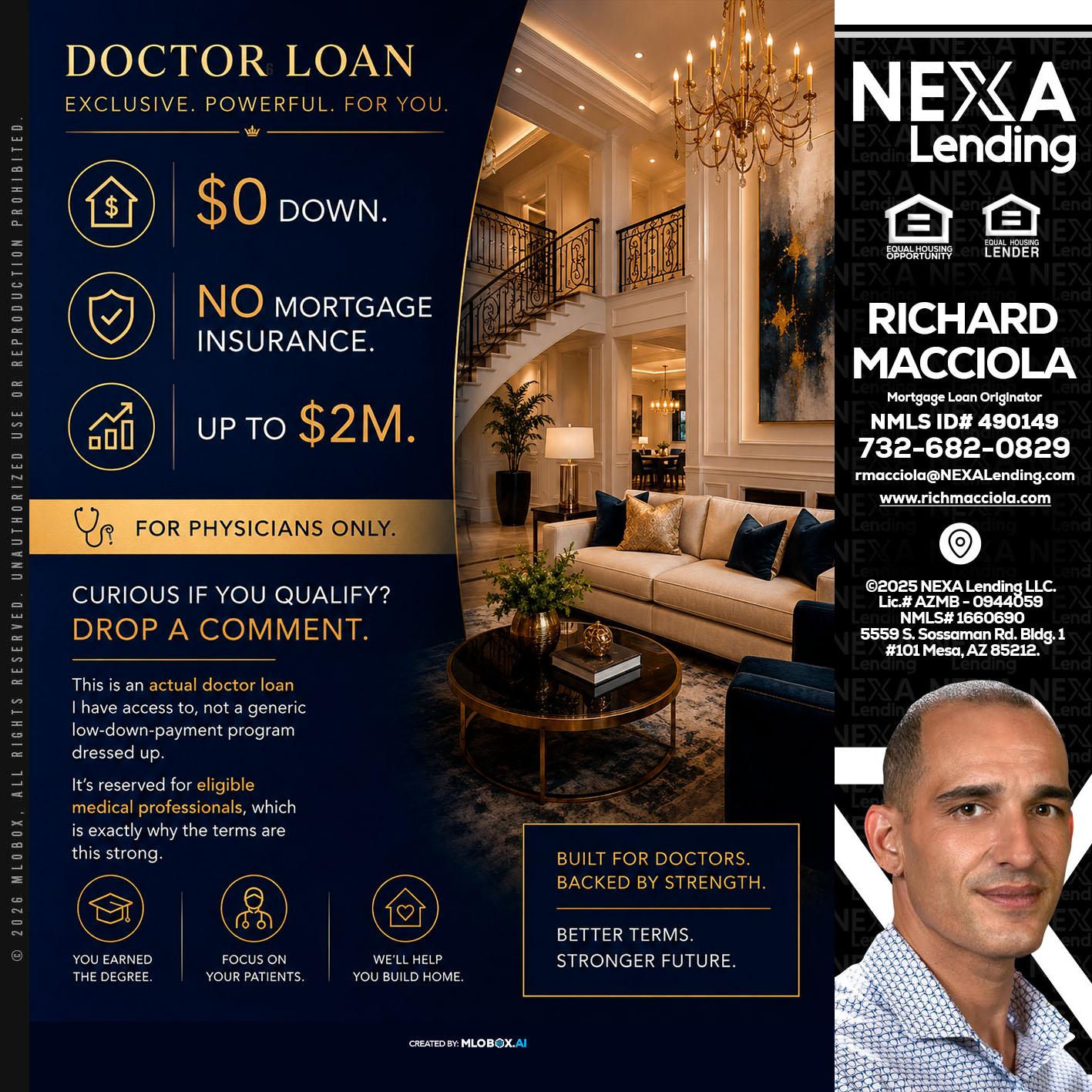 DOCTOR LOANS - Richard Macciola -Mortgage Loan Originator