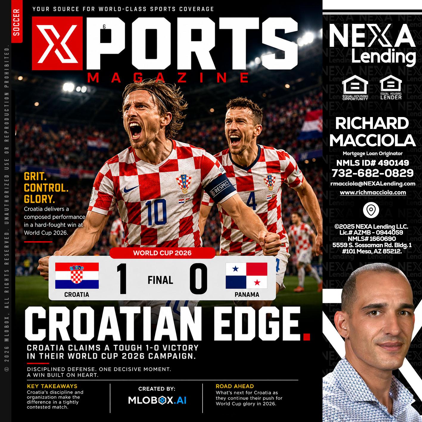 CROATIA 1-0 PANAMA - Richard Macciola -Mortgage Loan Originator