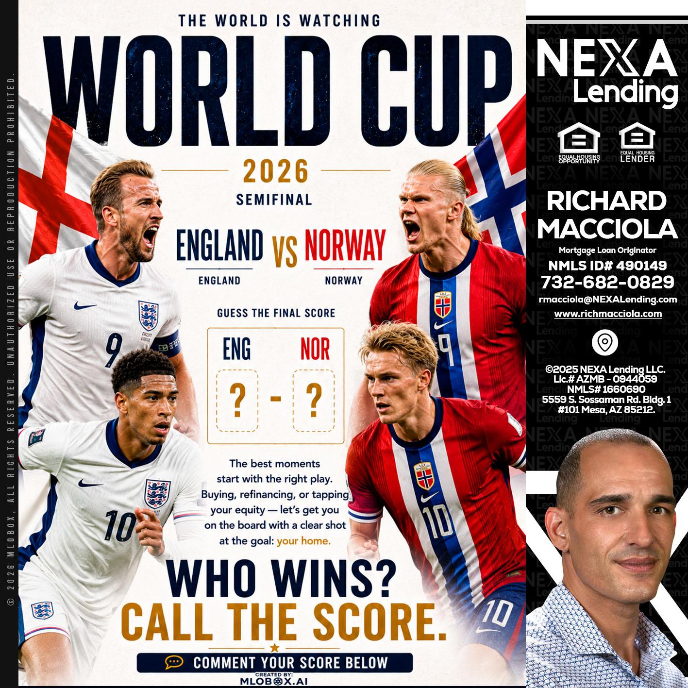 WORLD CUP 2026 - Richard Macciola -Mortgage Loan Originator