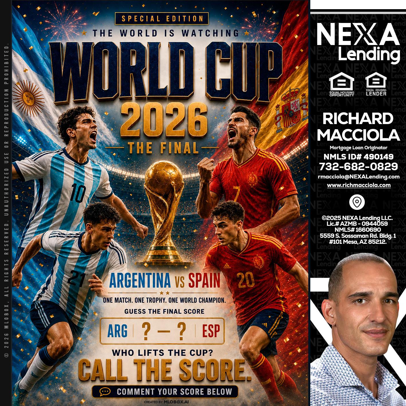 World Cup 2026 finals - Richard Macciola -Mortgage Loan Originator