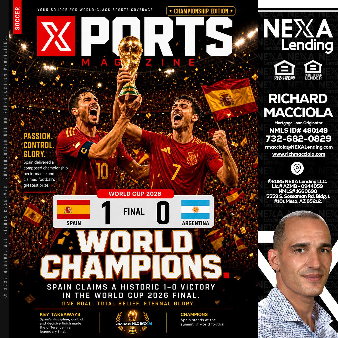 SPAIN CHAMPION - Richard Macciola -Mortgage Loan Originator