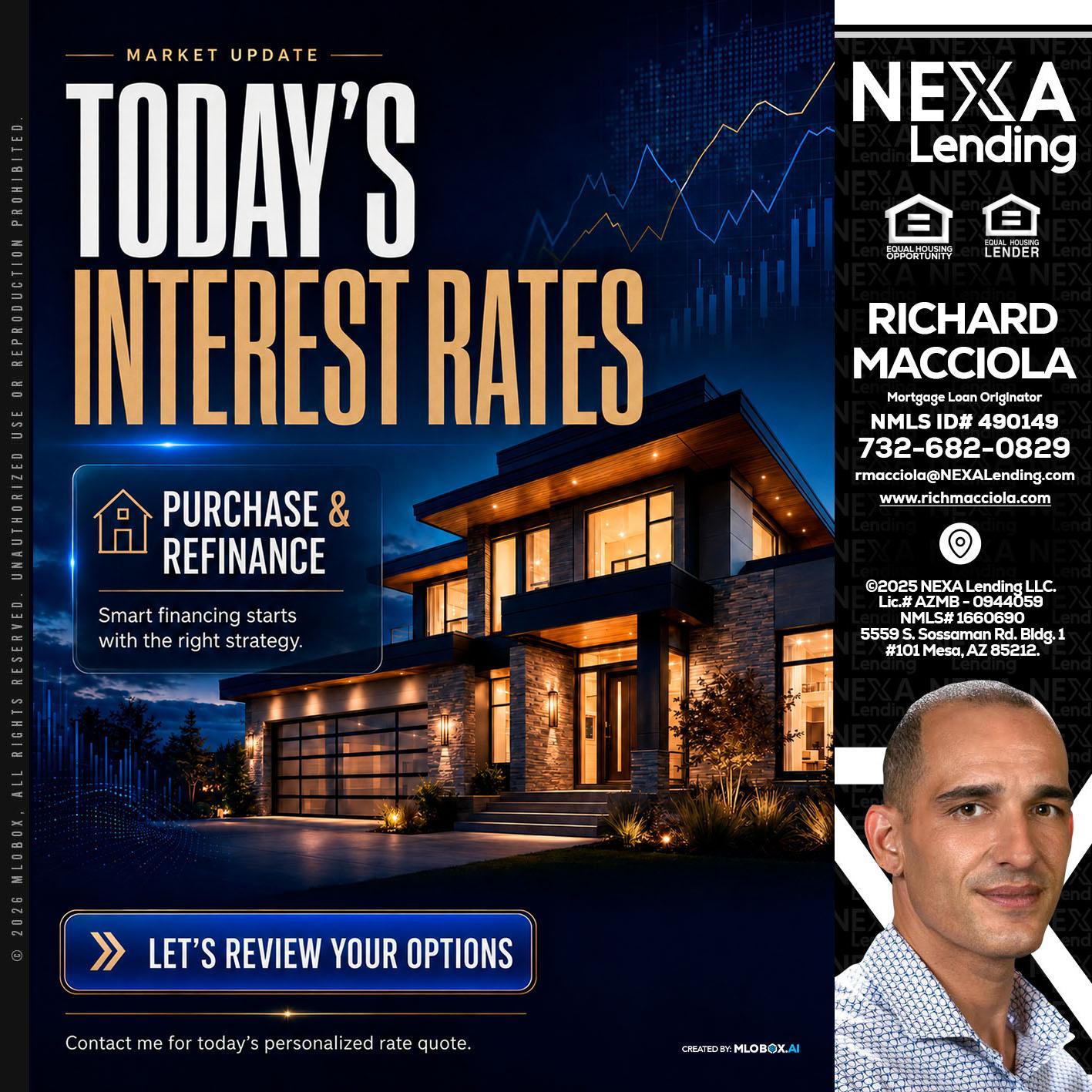 TODAYS RATES - Richard Macciola -Mortgage Loan Originator