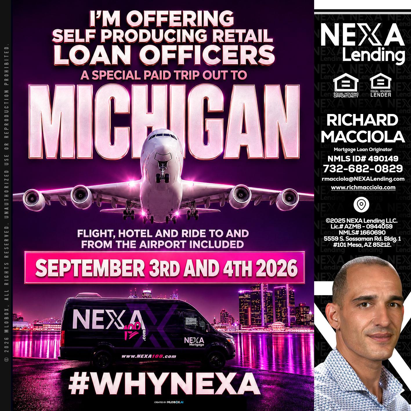 MICHIGAN TRIP - Richard Macciola -Mortgage Loan Originator