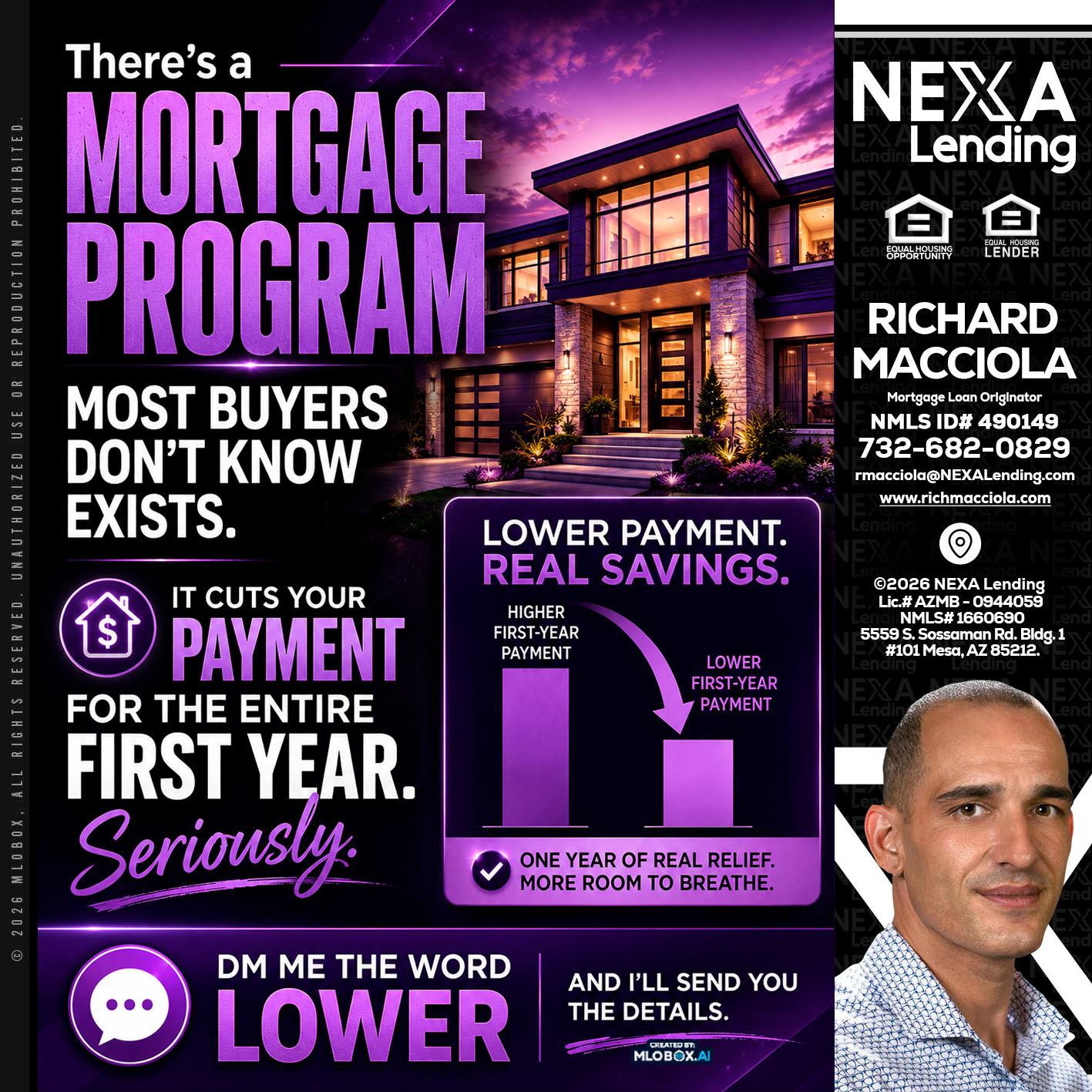MORTGAGE PROGRAM - Richard Macciola -Mortgage Loan Originator