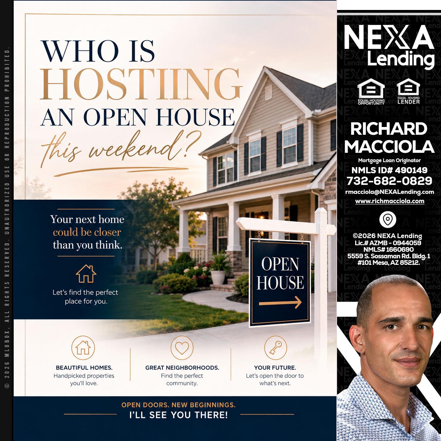 WHOS HOSTING - Richard Macciola -Mortgage Loan Originator