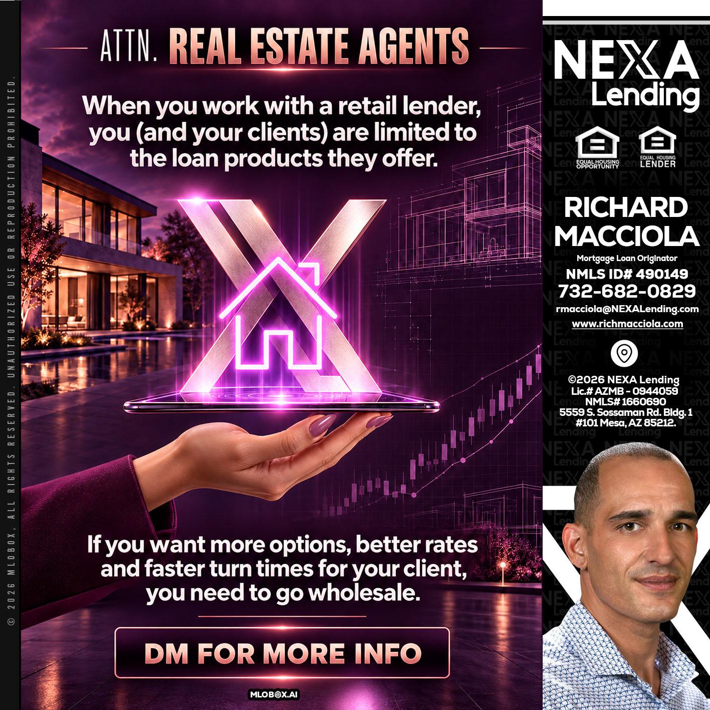 REAL ESTATE AGENTS - Richard Macciola -Mortgage Loan Originator