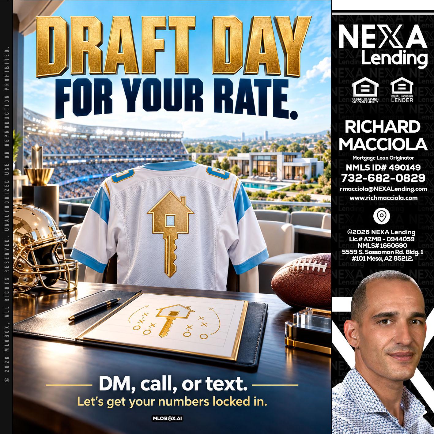 DRAFT DAY - Richard Macciola -Mortgage Loan Originator