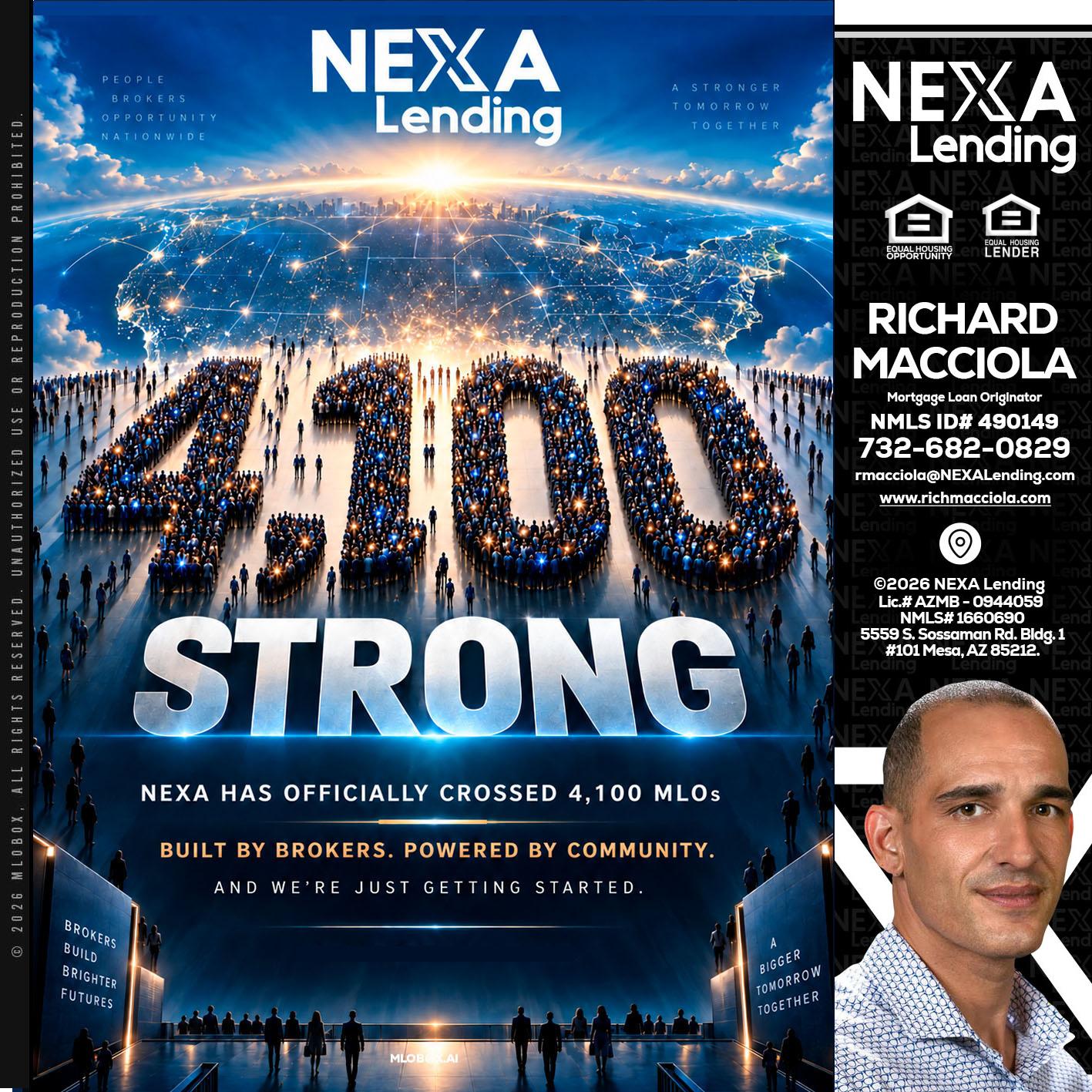 4,100 MLOs - Richard Macciola -Mortgage Loan Originator
