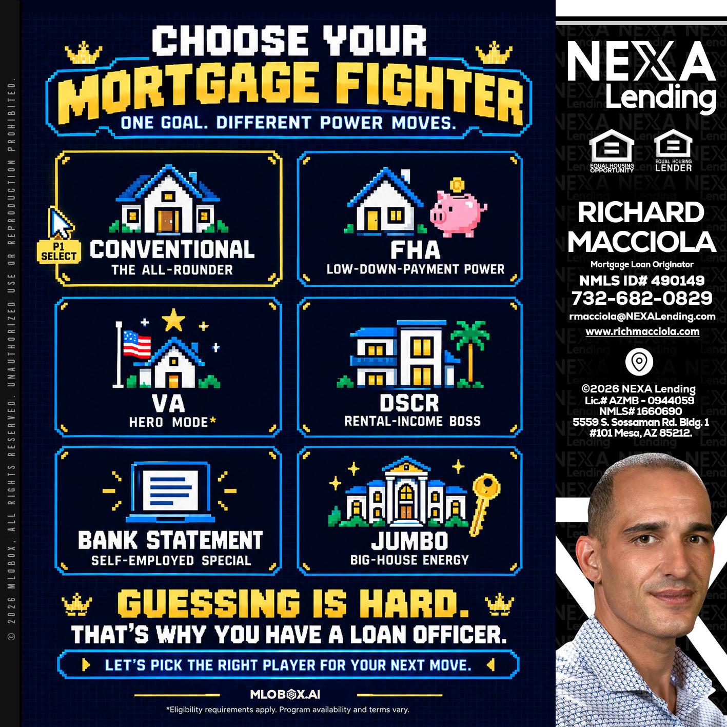 CHOOSE YOUR MORTGAGE - Richard Macciola -Mortgage Loan Originator
